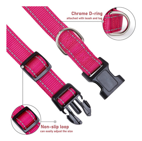 Collar Para Perros Con Hebilla Ajustable De Nailon Reflectan