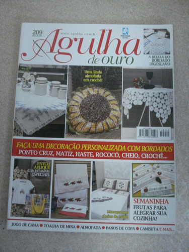 Revista Agulha Ouro 209 Ponto Cruz Haste Cheio Bordados P082