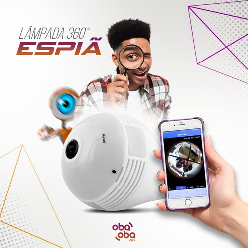 Imagem 6 de 6 de Camera Ip Segurança Lampada Vr Cam Wifi Promoção