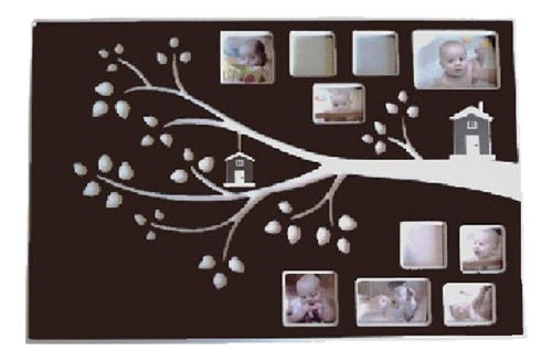 Portarretratos Múltiple Infantil Bebe De Madera Diseño Árbol