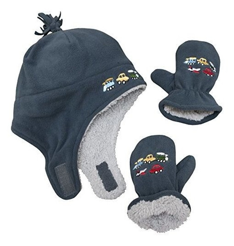 Conjunto Infantil Gorro Y Guantes De Lana Forrado Sherpa.