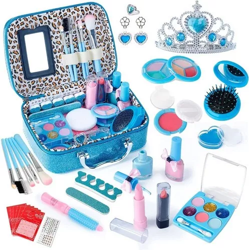 Kit de maquiagem infantil kit para meninas laváveis cosméticos brinquedos  definir jogo fingir jogo princesa sombra blush batom bolsa de maquiagem