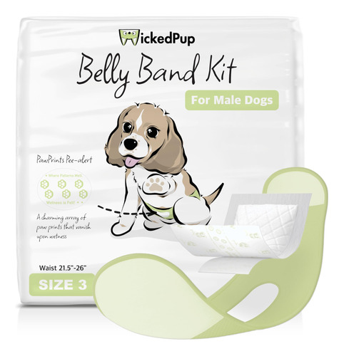 Wickedpup Kit De Banda Para El Vientre Para Perros Machos, 5