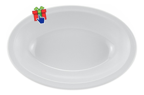 Imagen 3 de 7 de Set X 24 Bowl Ensaladera Compotera Melamina Blanca 20x14