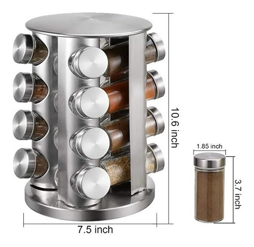 Especiero Acero Inoxidable Carrusel 16pzas Alpro 9000