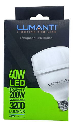 Kit 5 Lâmpada Led Alta Potência 40w Branco 6500k Lumanti Branco-frio