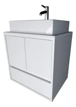 Comprar AMV mueble Vanitory flotante colgante baño para bacha apoyo blanco cantidad de agujeros para grifería sin agujeros mueble blanco Everest