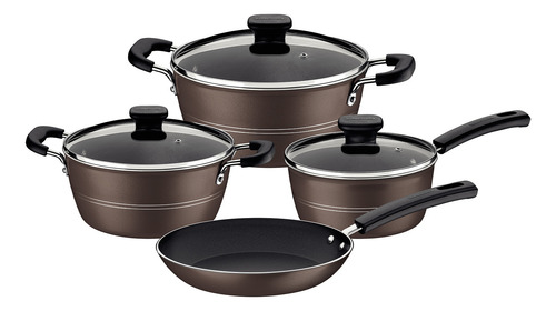 Set Ollas Bateria Cocina 4 Piezas Tramontina Sicilia Gris