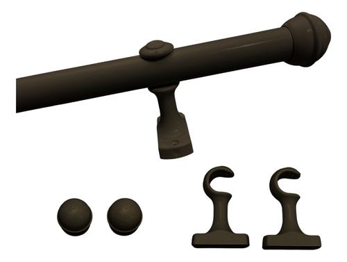 Varão Ferro 19mm P/ Cortina Kit Completo 2,70 M Cores