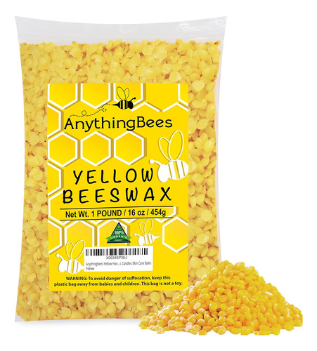 Pellets De Cera De Abejas Hechos Mano Amarillo 100%   G...