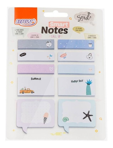 Bloc de notas inteligentes Call Up Summer, 25 hojas de cada color, flores rosas