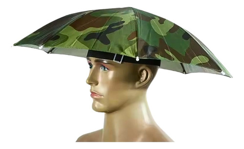 Chapéu Guarda Chuva De Cabeça Para Pesca Com Proteção Uv Cor Camuflado Desenho Do Tecido Camuflado