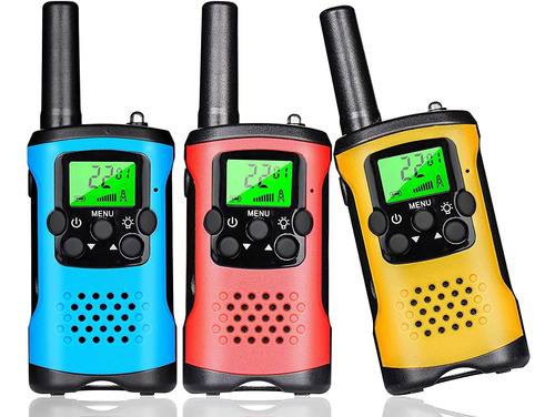 Walkie Talkies Para Niños, Paquete De 3, 22 Canales, Juguete