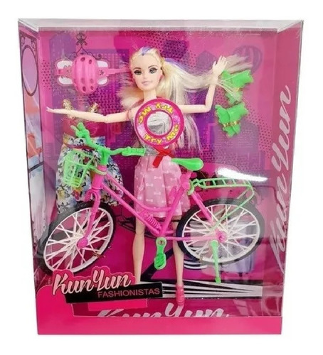 Boneca Hayley Ciclista Articulada Com Patins Vestido Extra