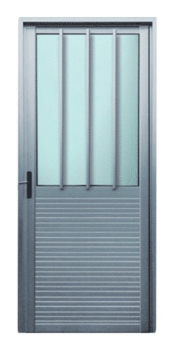 Puertas Exterior De Aluminio Y Vidrio Serie 30 Color Plateado derecha