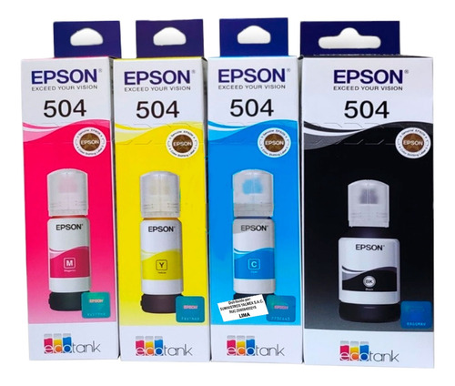 4 Tinta Epson T504 Ecotank Serie L