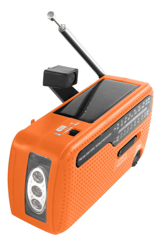 Radio Portátil Manivela Solar 1200mah Carga Batería Power Ba