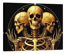 Comprar Cuadro Decorativo Canvas Triada De Los Esqueletos Oro 45x30