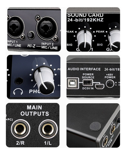 Interfaz De Audio Portátil Tarjeta De Sonido Usb Preamplific