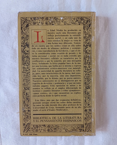 Juan Victorio El Amor Y Erotismo En La Literatura Medieval (Usado)