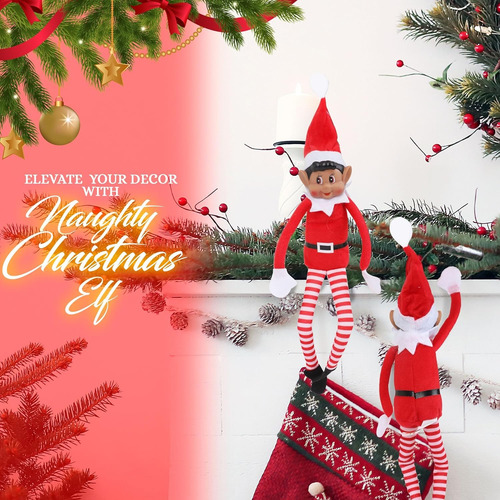 Peluche De Elfo Navideño Que Se Comporta Mal, Muñeca Larga Y