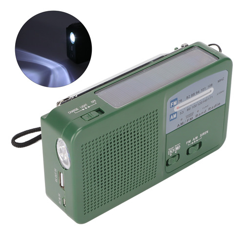 Linterna De Manivela Solar Radio 1led Linterna De Radio De