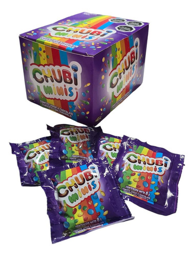 Chocolate Minis Chubi Cubierto Con Caramelo Cajax40 Bolsitas