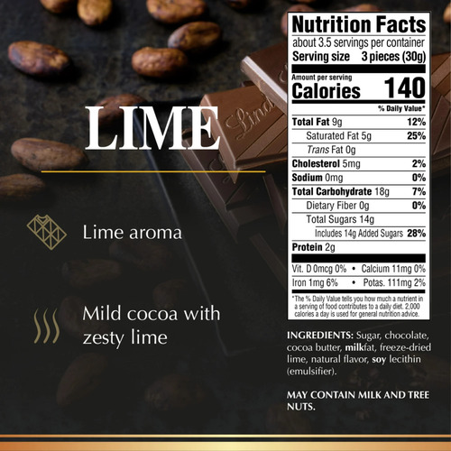 Chocolate Oscuro Premium Con Lima Lindt Excellence 100g Imp