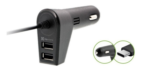 Cargador Usb Doble Klip Xtreme Kma-111 Cable C Integrado  