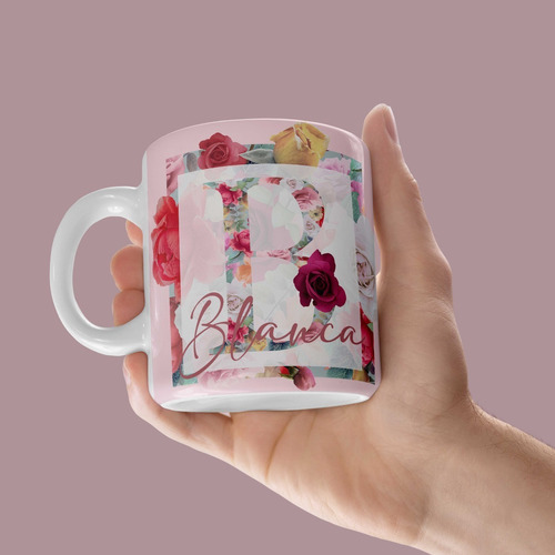 Taza De Cerámica Con Nombre Foto Frase E Inicial Como Gustes