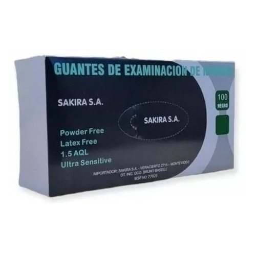 Guantes Descartables Nitrilo Negro (s,m,l,)