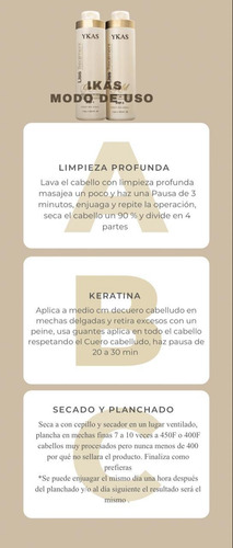 Imagen 3 de 3 de Keratina Brasileña Semi -definitiva 3 A 4 Meses Ykas Kit Lt