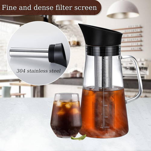1.2l Cafetera Cold Brew Vidrio Primera Calidad Tetera Helada