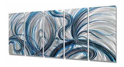 Artes Brillantes Arte De Pared De Metal Plateado Grande Hech