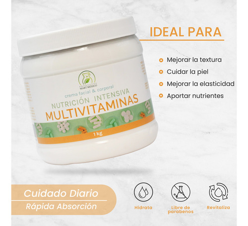 Crema Nutrición Intensiva Multivitaminas Hidratante (1 Kilo) Tipo De Piel Todo Tipo De Piel
