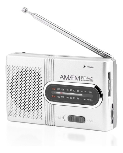 Mini Radio Portátil De Mano Con Doble Banda Am, Fm, Antena
