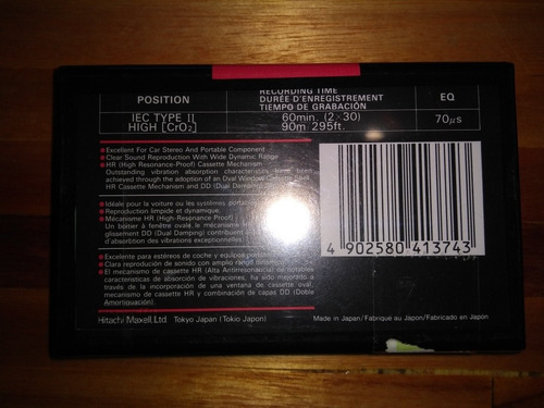 Imagen 3 de 5 de Maxell Udll 60 Cro2 Cromo X 5 U. Made In Japan,envios Gratis