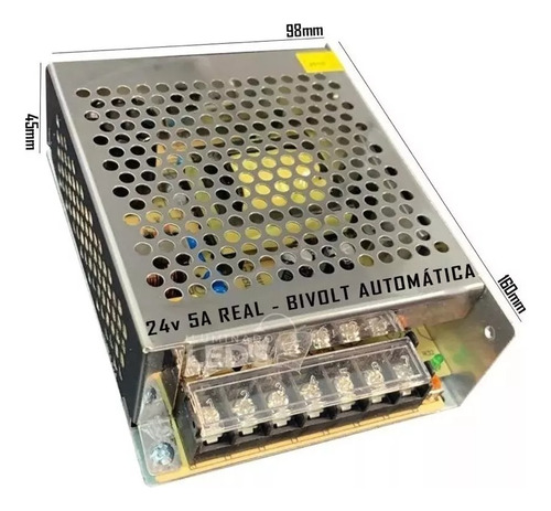 Kit 10 Peças Fonte Chaveada 24v 5a 120w Colmeia Bivolt