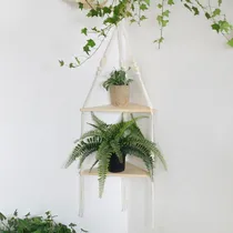 Comprar Estante De Pared Rústico Boho - 2 Niveles Con Cuerda De Algo