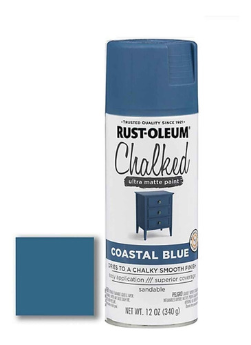 Esmalte Aerosol Chalk Paint Rust Oleum Azul Costeño 330cc