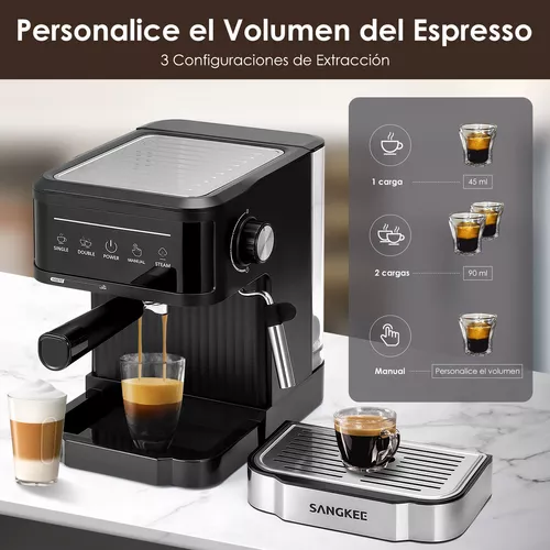 Máquina de café expreso con bomba de presión de 15 bar, máquina de café  expresso con espumador de leche, máquina de café expreso y capuchino,  tanque