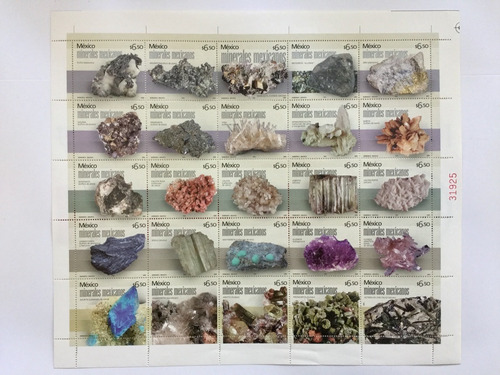 Planilla De Estampillas Minerales Mexicanos 2005 (Usado)