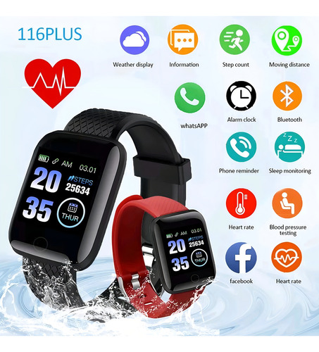 Relógio Smart Watch D13 Sports Smartwatch Android Ios Watch, capa preta, pulseira preta, moldura preta