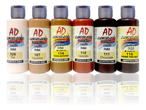 Pintura Acrilica X6 Acrilico Decorativo 60ml.