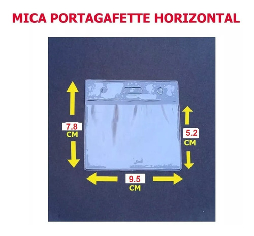 Mica Porta Gafete Horizontal Tamaño Ife 200 Pieza Con Envio
