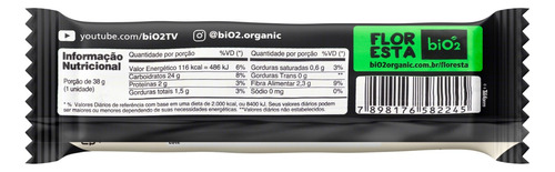 Barra de cereal biO2 Outdoor Nutrition Organico sem glúten sabor banana com nibs de cacau 38 g