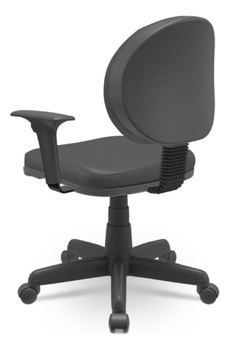 Cadeira giratoria Ergonomica De Escritorio Backita Preto Plaxmetal, operativa, com nr17 certificada , aço costura . braco regulavel, rodizio nylon , pistao a gas tecido e curvim preto, back system ,