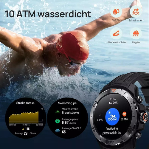Smartwatch Mibro Xiaomi Gs Explorer Xpaw017 Original Novo Preto Sportivo Preto Prateado