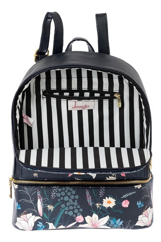 Imagen 4 de 6 de Mochila Dama Flores Mujer Bolsa Marca Jennyfer Original 9411