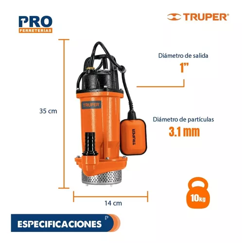 Bomba sumergible de hierro fundido para agua limpia 1/2 HP, Bombas  Sumergibles, 100169